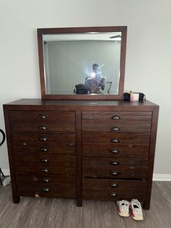 Queen size bed and dresser box spring and mattress included