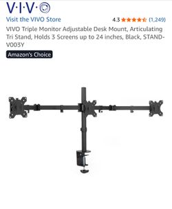 VIVO Triple Monitor Adjustable Desk Mount