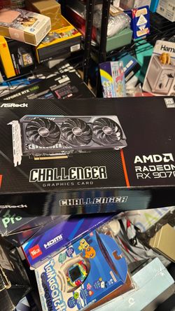 ASRock Radeon RX 9070 XT Challenger Pro 16GB OC Graphics Card, RDNA 4, 3290MHz Boost, 16GB GDDR6 128-bit, PCIe 5.0, Triple Fan, 0dB Silent, LED Swit
