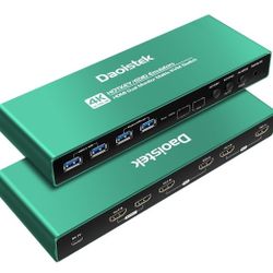 Dual Monitor hdmi kvm Switch 2 Port edid 2 Monitors 2 Computers kvm edid Emulator 4k 60hz Extended Display kvm Switch 2 Monitors 2 Computers hdmi edid