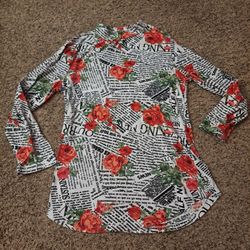 Roses And Newspaper Top