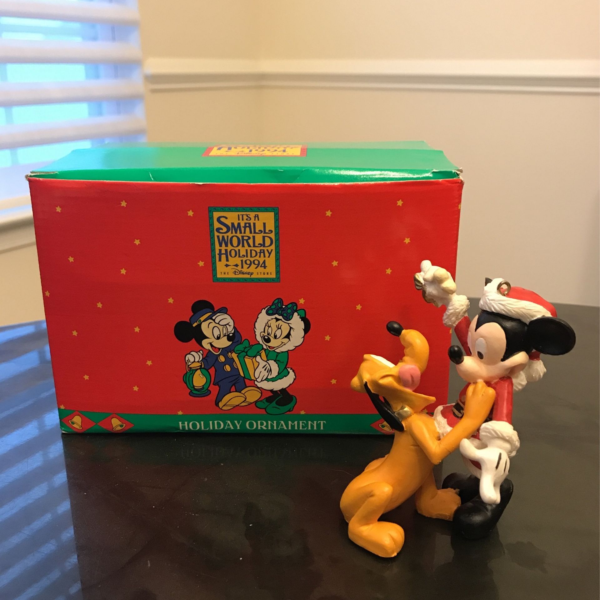 Disney Store It’s A Small World Holiday 1994 Mickey And Pluto Ornaments