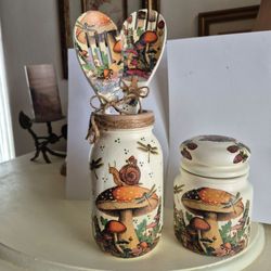 Jar with Spoons and matching small jar for an additional $15