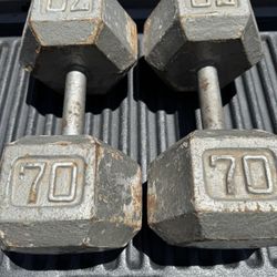 70LB Hex Dumbbells 