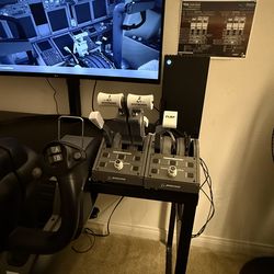 Xbox Boeing Thrustmaster 737 Yoke and Throttle Quadrant Flight Simulator w/ 35" LG Curved Ultrawide Monitor