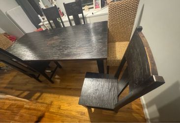 Wooden Dining Table Set with 6 Chairs