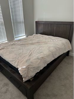 Bed frame with footboard storage Queen