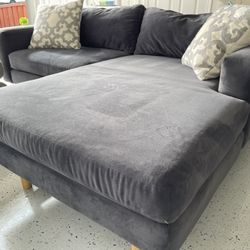 Gray West Elm Sectional Movable Chaise Washable Covers