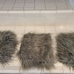 3-Faux Fur 20x20 Pillow covers Grey