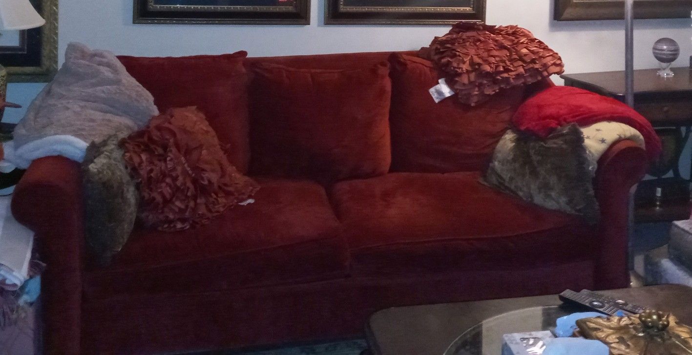 Available Soft & Comfy Red Couch