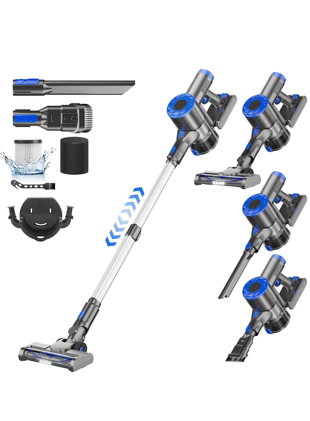 New-Cordless Vacuum Cleaner, Power Suction Stick Vacuum Cleaners with 2200 mAh Battery,8-in-1 Lightweight Self-Standing, 35 Mins Runtime for Home Hard