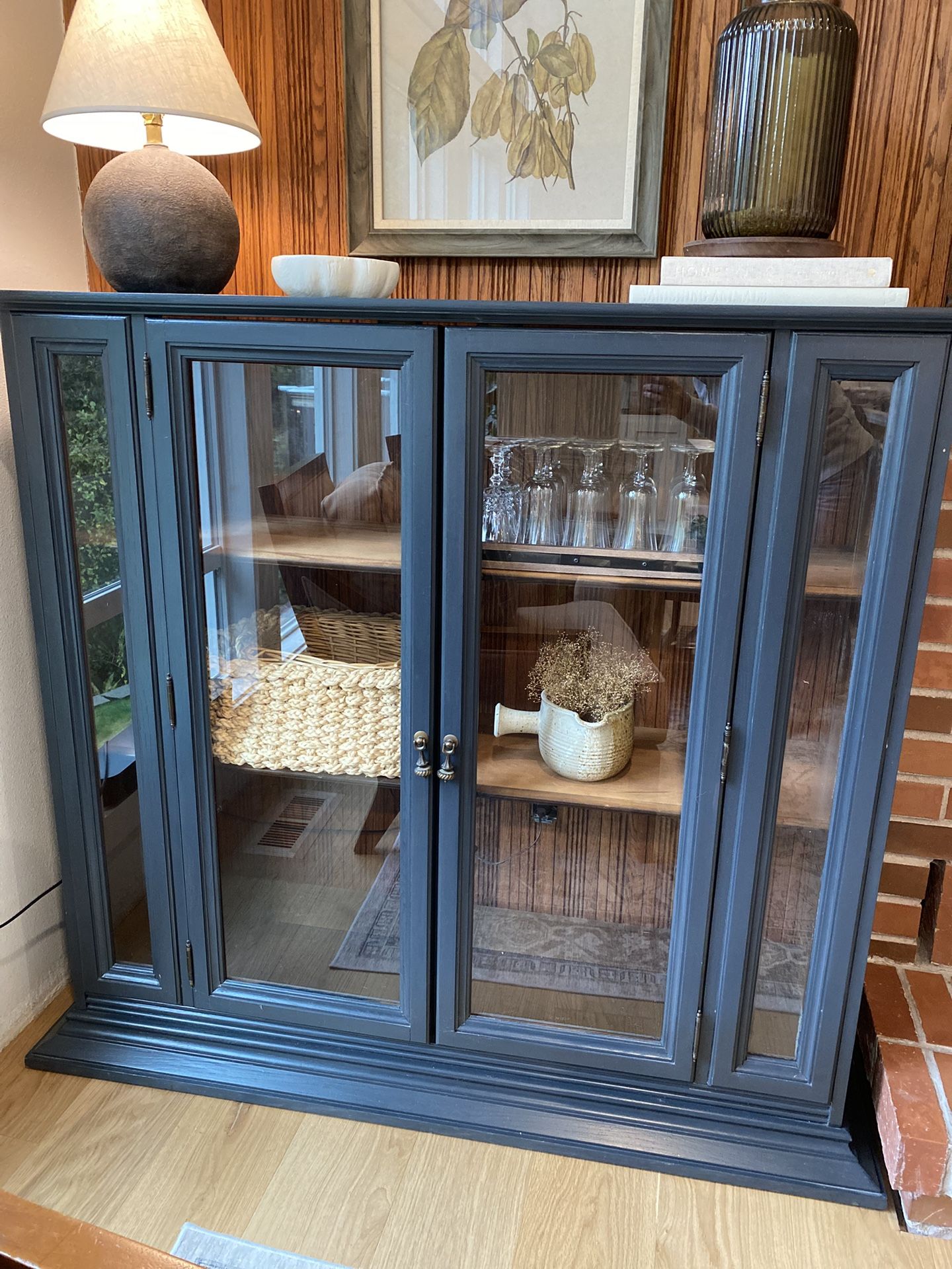 Modern Glass-Front Display Cabinet / Hutch