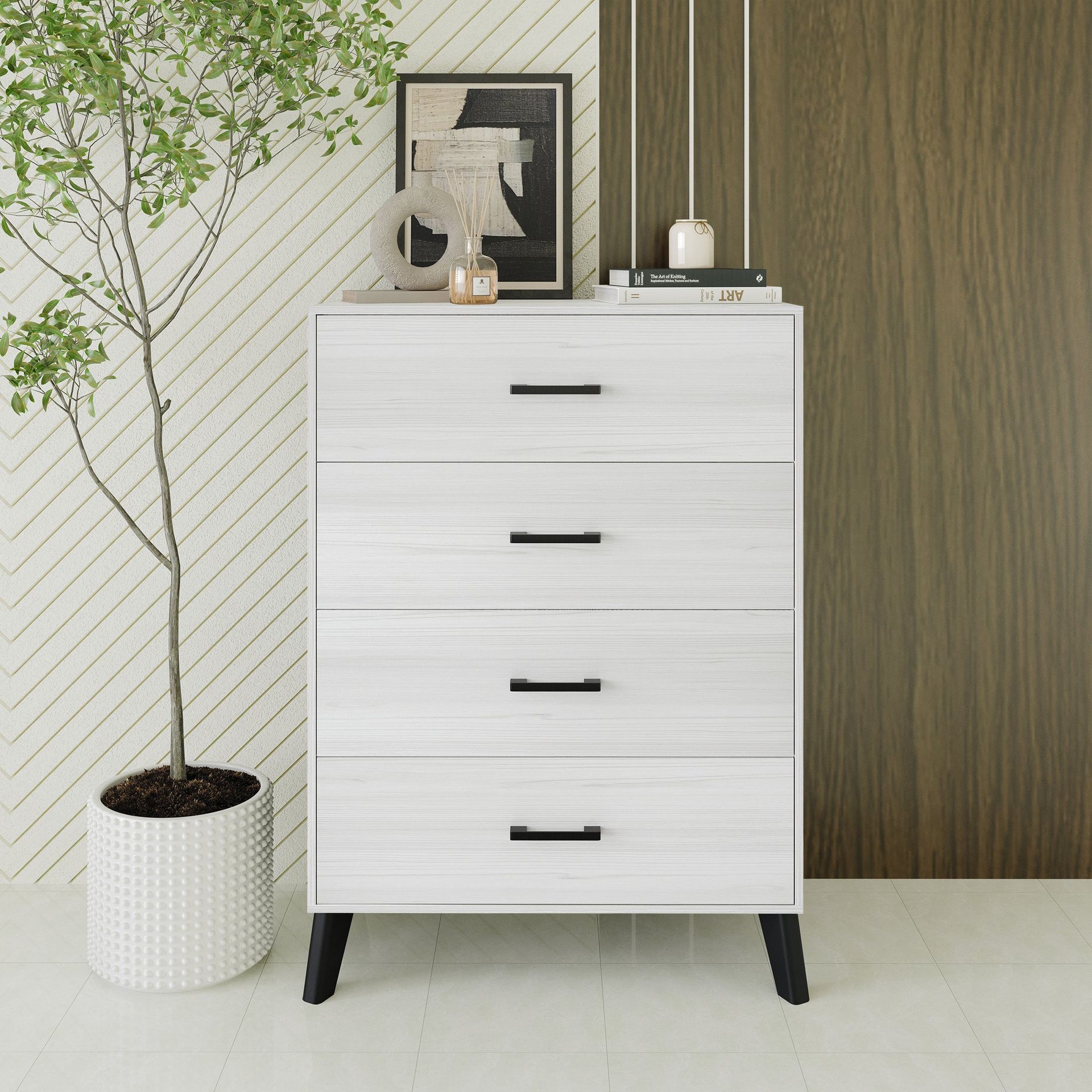 Chest 4 drawers available in 3 colors Brown-light gray-dark gray