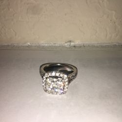 14K White Gold Engagement Ring