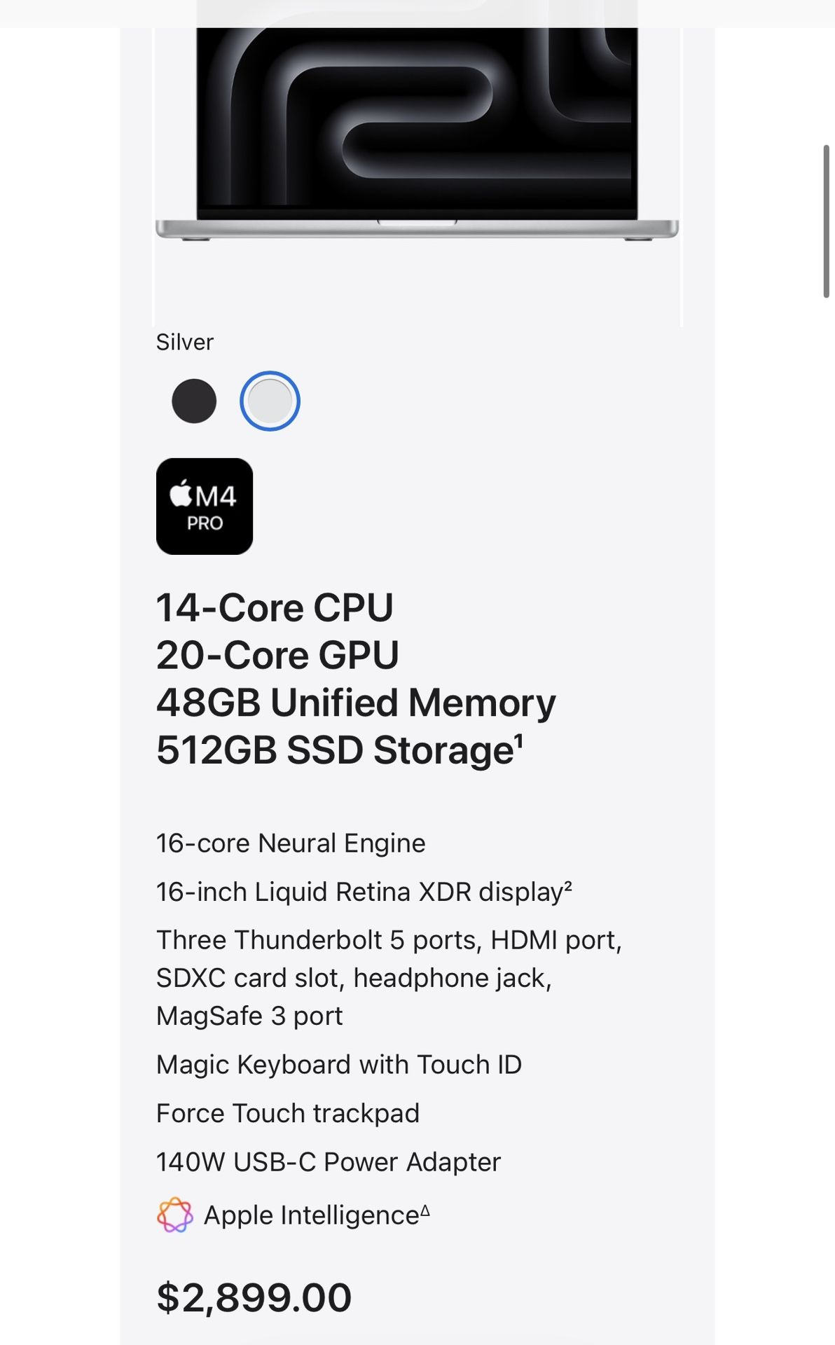 MacBook Pro M4 256gb 48gb Ram