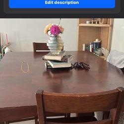 Wood Dining Table & 4 Chairs 