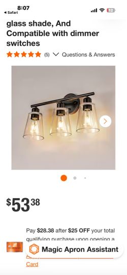 3-Light Vanity Bar Light Fixture
