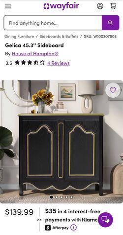House of Hampton Retro Black Sideboard Cabinet