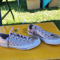 Converse CTAS Quilted Ox Low Women's Size 6 Sneakers Metallic Blush Gold