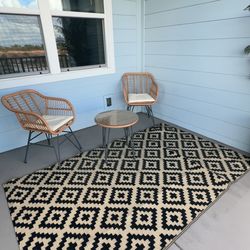 Patio rug and furniture set