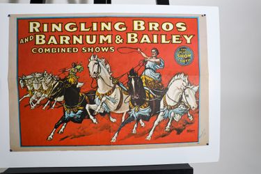 Vintage Ringling Bros Circus Poster Chariot Race 1971 Souvenir Reprint P-159