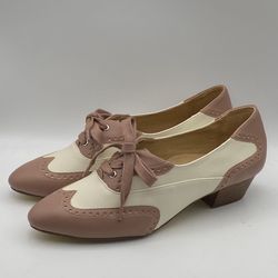 CHELSEA CREW Chelsea Crew Mauve & Cream Saddle Shoe Heels Size 38