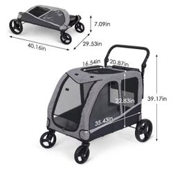 Dog Stroller for Large & Medium Dogs, Extra Large Pet Stroller, Up to 130 lbs