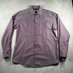 Eton Contemporary Fit Check King Twill Shirt Men’s Size 17.5 / 44 Purple #10A