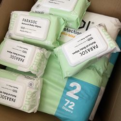 Parasol diapers and wipes size 2