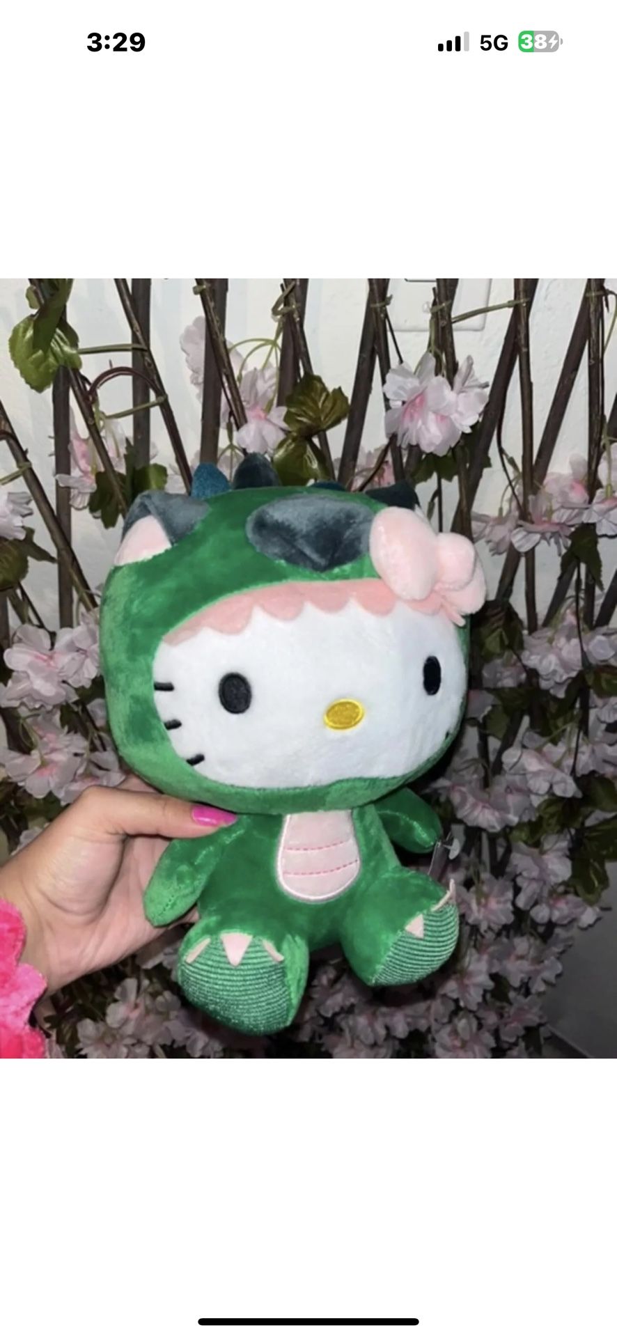 Hello Kitty  Green Dinosaur Plush