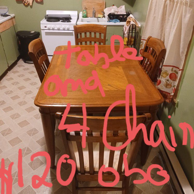 Table And 4Chairs 