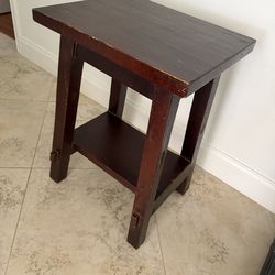 Solid wood side table
26.5"H x 18"D X 
"18W