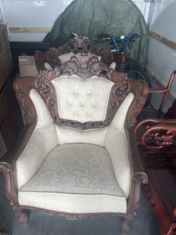 2 Sets Of Vintage White Chairs