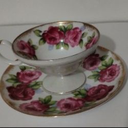 DEL MAR JAPAN HAND PAINTED PORCELAIN TEA CUP - SAUCER PLATE SET 