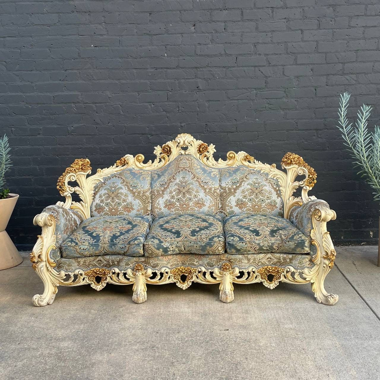 Antique Italian Wood Carved Sofa by Fratelli Radice, c.1960’s