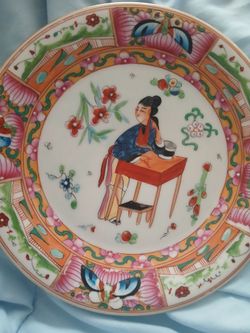 Two asian porcelain plates