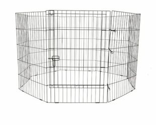 8-Panel Wire Playpen for Pets, Black, 36" Tall