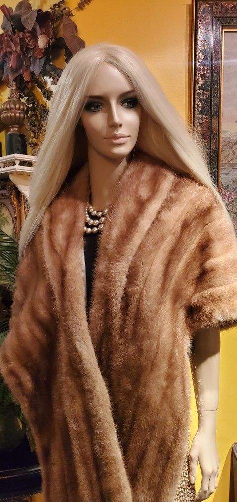 Mink Fur Shawl Cape