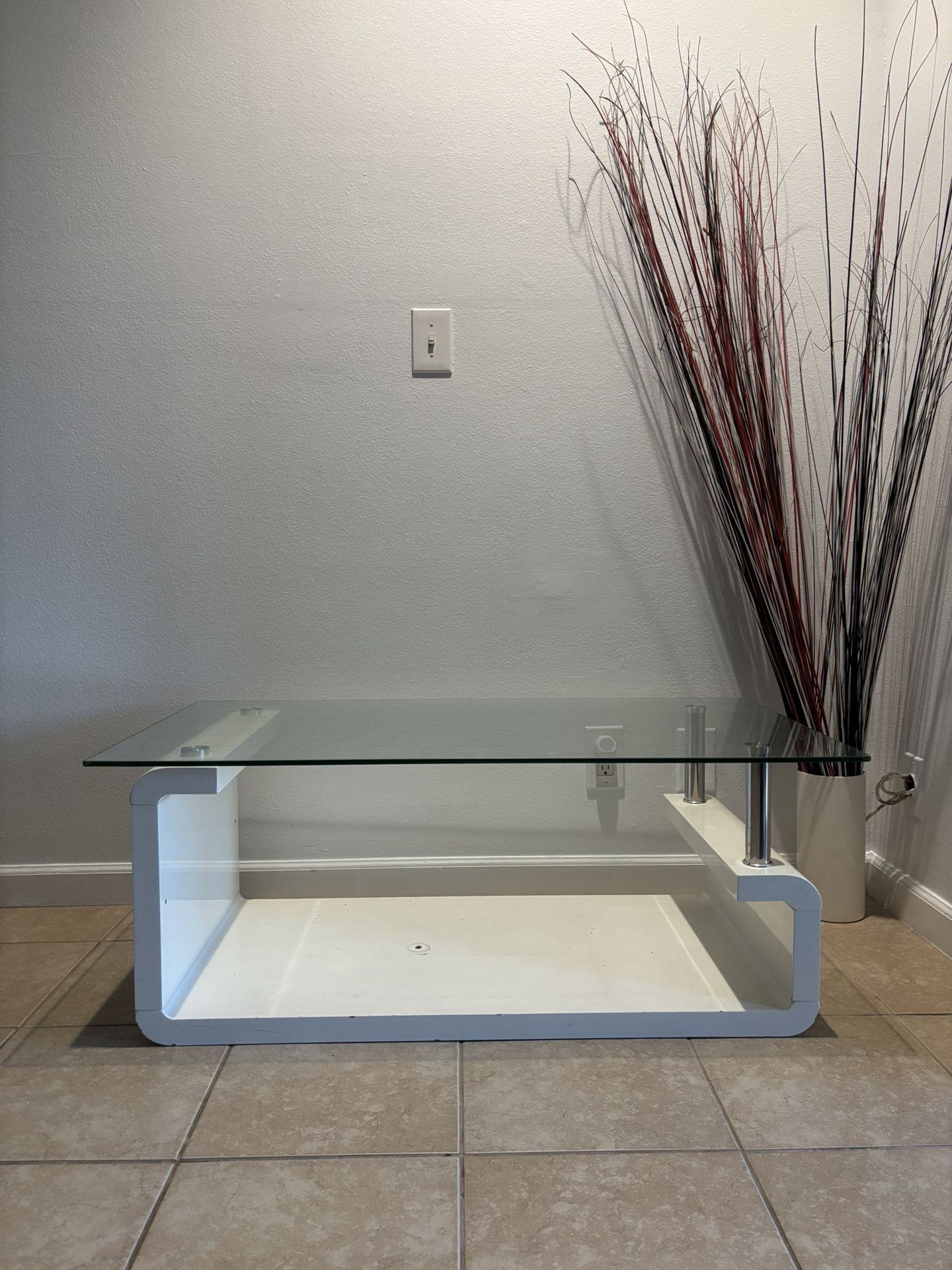 Glass White Coffee Table