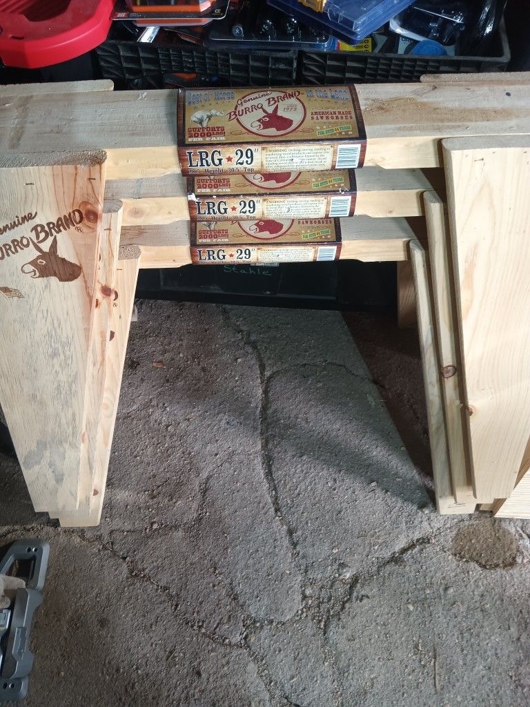 3 Wooden Saw Horses