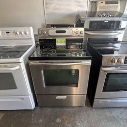 Glass Top Stoves Kitchen Aid Pre-owned Stainless Steel 