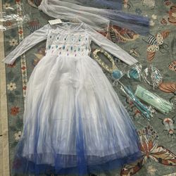 Vestido De Princesa De Elsa De Frozen Nuevo 