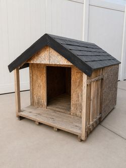 Large Wooden Dog House with Porch