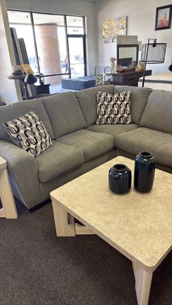 Gray Fabric Sectional Sofa