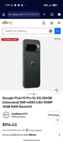 Google Pixel 10 XL pro 256 GB  unlocked free magnetic case