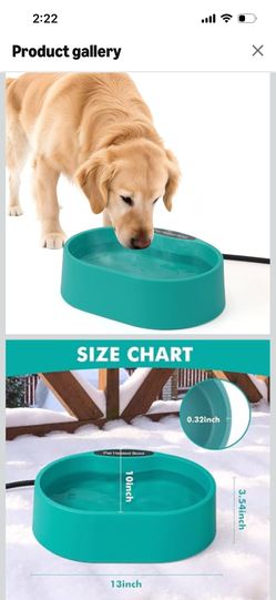 NEW Large Heated Water Bowl for Dogs & Cats Outside, 3.7L Heated Dog Bowl Heated Dog Water Bowl for Birds,Chicken Water Heater -Keep Water Warm in Win