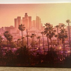 LA skyline canvas frame 12x16