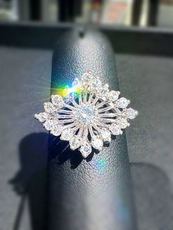 14k solid white gold Stunning 1CW Natural diamond ring sz 5.75