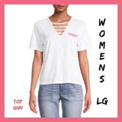*NWT Juniors Top Gun White Top Sz:LG