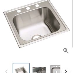 3 Holes ELKAY 21" Drop in Single Bowl 20-Guage